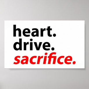 Poster Heart Drive Sacrifice Fitness Motivation Slogan