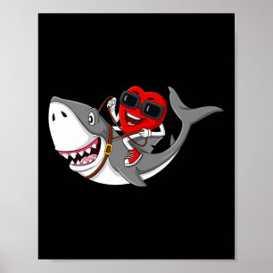Poster Heart équitation requin Saint Valentin's Fun Boys 