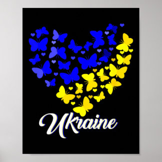 Poster Heart Heart Ukraine Shirt Butterfly I Stand With U