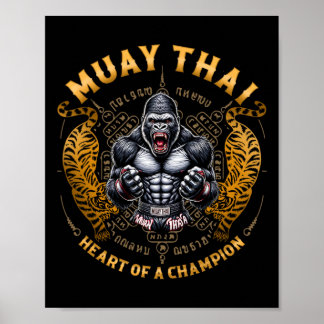 Poster Heart Of A Champion - Kickboxing And Muay Thai Ang