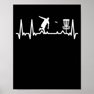 Poster Heartbeat Disc Golf Golfer Pulse Frequency Rhythm