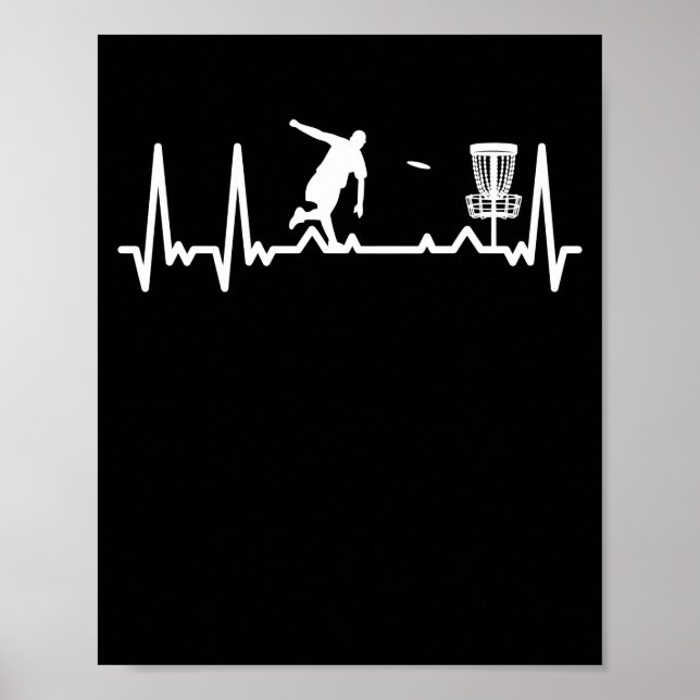 Poster Heartbeat Disc Golf Golfer Pulse Frequency Rhythm (Devant)