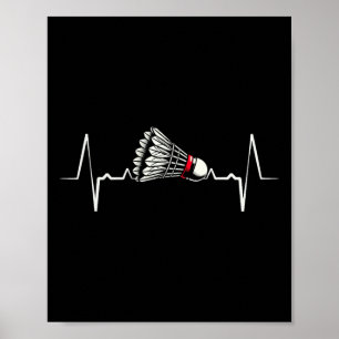 Poster Heartbeat Ecg Shuttle Badminton Player Shuttle 2