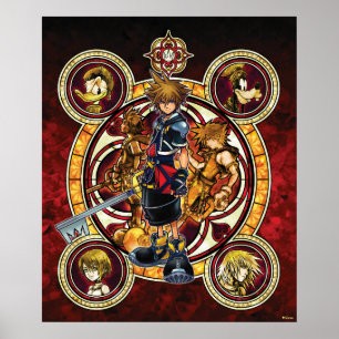 Poster Hearts II  L'art de la clé en verre doré