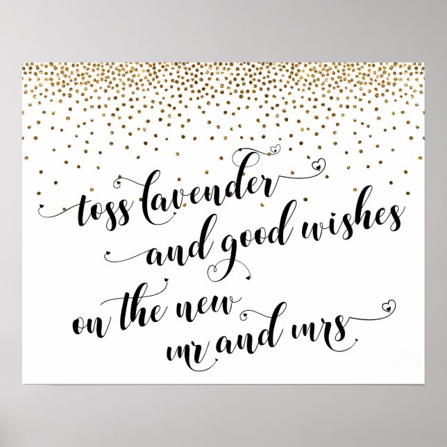 Poster Hearts Lavender, Bons voeux Nouveau M & Mme Sign (Devant)