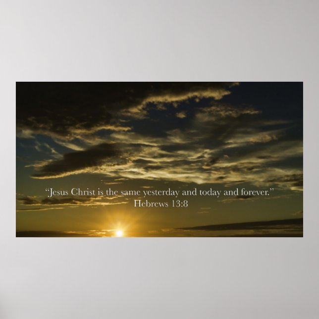 Poster Hébreux 13:8 (Devant)