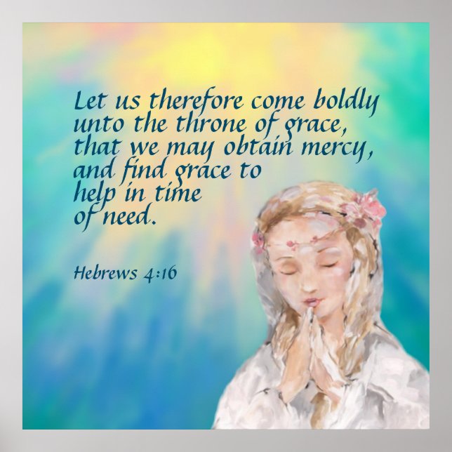 Poster Hébreux 4:16 (Devant)