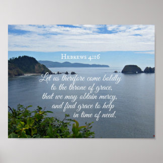Poster Hébreux 4:16 Venons donc avec audace à la
