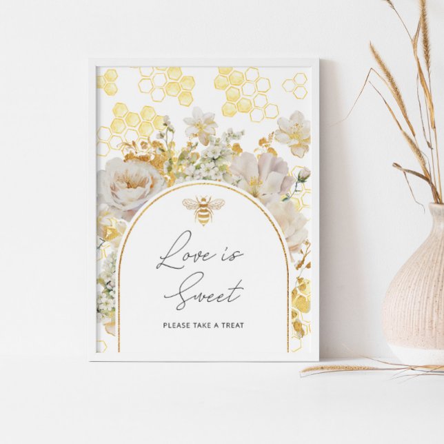 Poster Hébreux d'abeilles florales L'amour est doux (Créateur téléchargé)