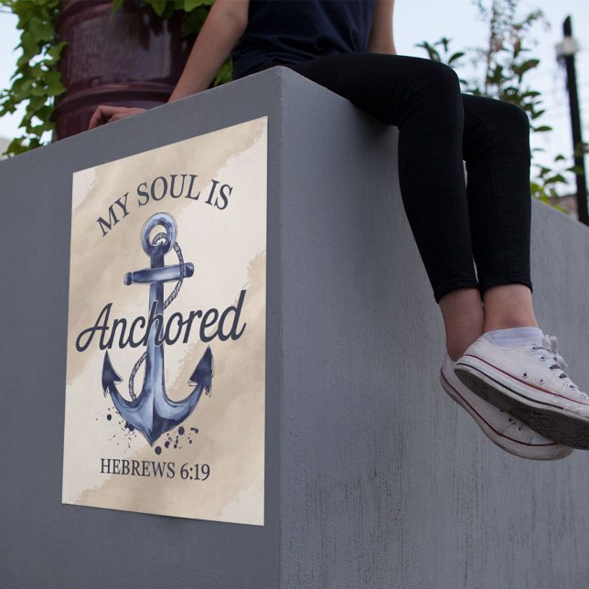 Poster Hébreux de l'âme ancrée 6:19 Verse de la Bible (Créateur téléchargé)