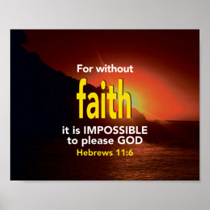 Poster Hébreux FOI 11:6 Inspirationnel chrétien