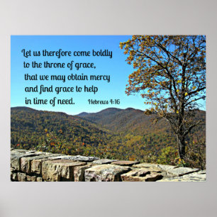 Poster Hebrews 4:16 Let us therefore come boldly to the