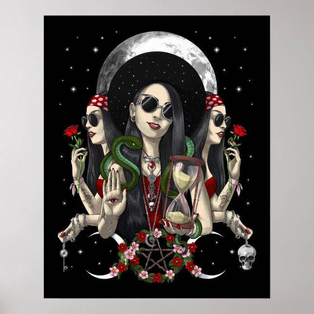 Poster Hecate Triple Lune déesse (Devant)