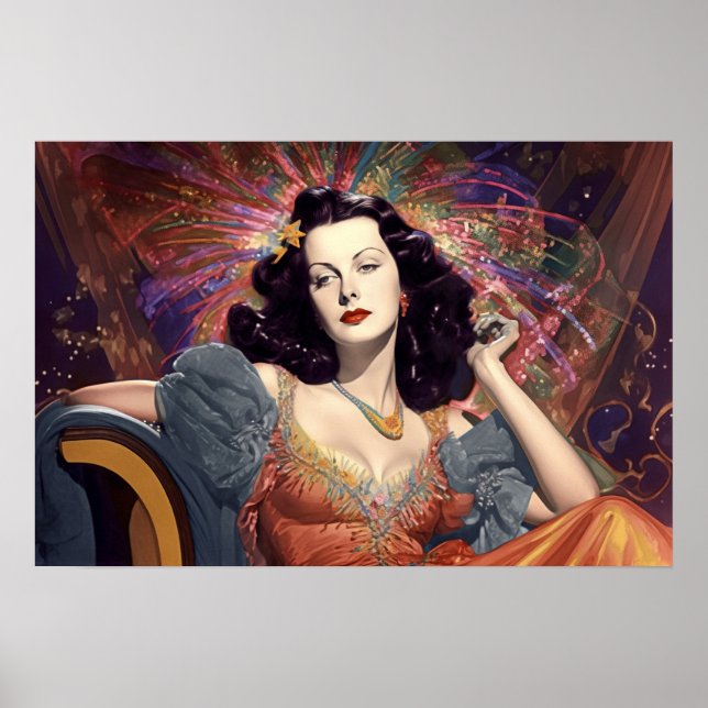 Poster Hedy Lamarr à Miami dans les années 1920 (Devant)