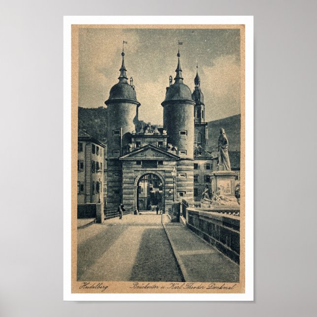 POSTER HEIDELBERG ALLEMAGNE 1900 CARTE POSTALE ART IMPRIM (Devant)