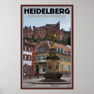 Poster Heidelberg - Statue et Château