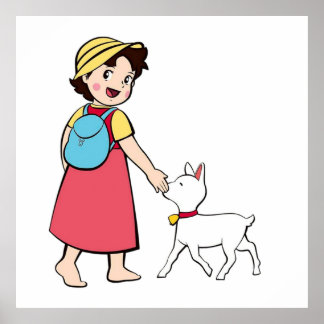 Poster Heidi et petite chèvre