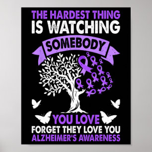 Poster Heimerheimer's Awareness Love Support Purple Ribbo