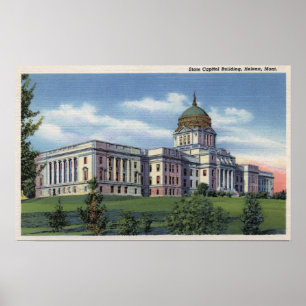 Poster Helena, Montana - Vue de l'immeuble du Capitole de