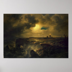 Poster Helgoland au clair de lune, 1851