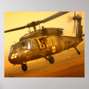 Poster Hélicoptère à Hawk noir UH-60A