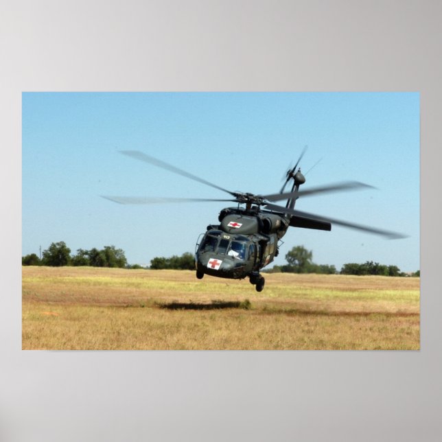 Poster Hélicoptère à Hawk noir UH-60A (Devant)