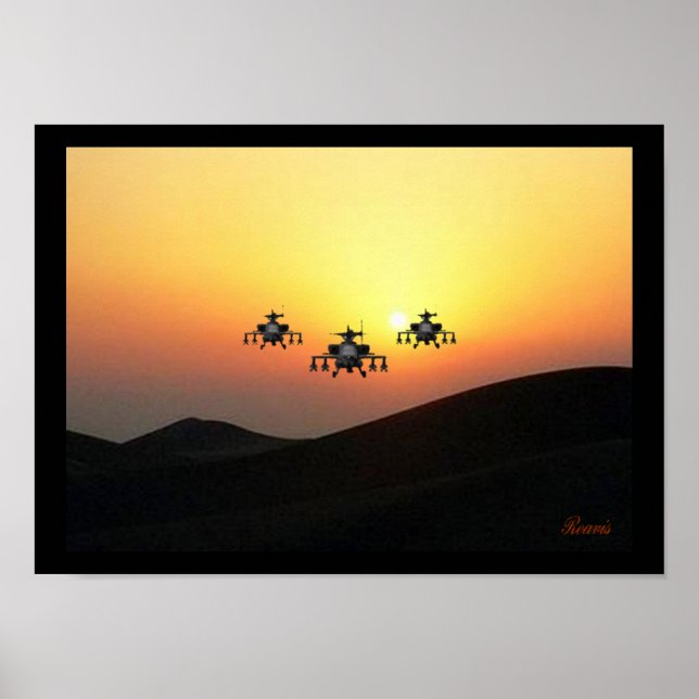 POSTER HÉLICOPTÈRE APACHE (Devant)