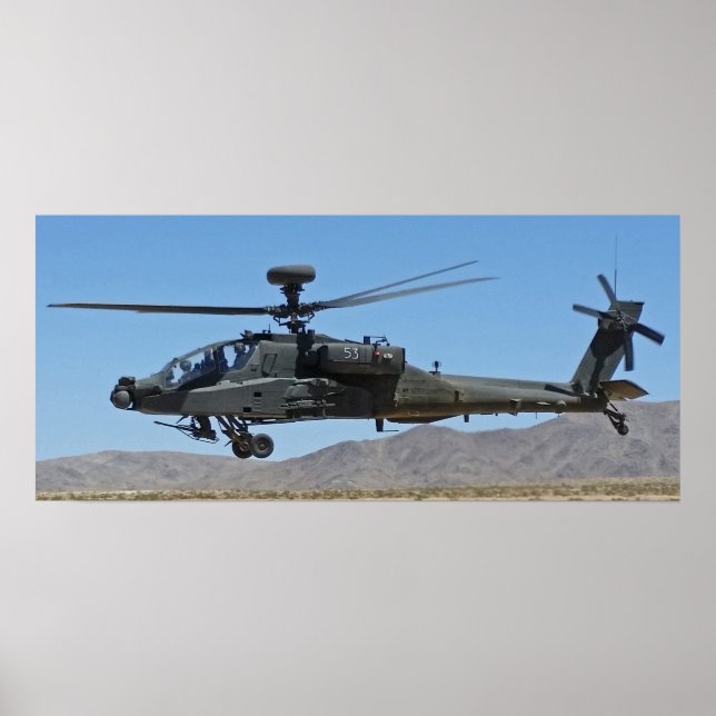 Poster Hélicoptère Apache AH-64 (Devant)