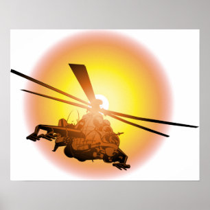 Poster Hélicoptère de dessin