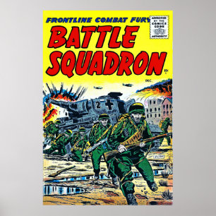 Poster Hélicoptère de l'escadron de bataille Vintage de g