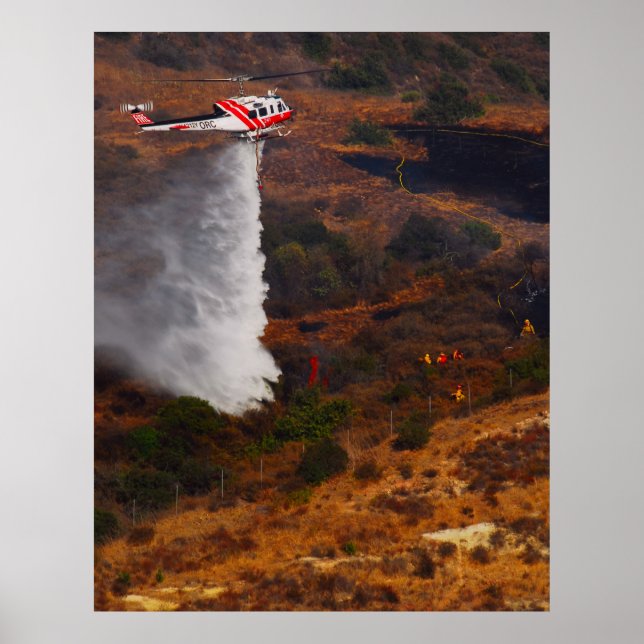Poster Hélicoptère de lutte contre l'incendie (Devant)