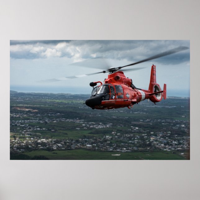 Poster Hélicoptère Dolphin MH-65 de la Garde côtière (Devant)