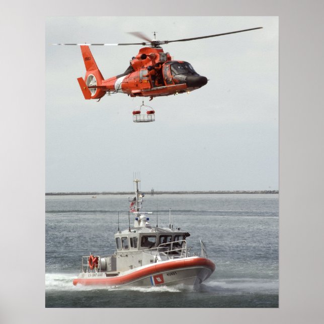 Poster Hélicoptère Dolphin MH-65 de la Garde côtière (Devant)