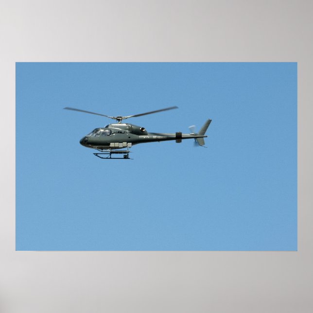 Poster hélicoptère volant (Devant)