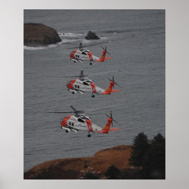 Poster Hélicoptères de la Garde côtière MH-60 Jayhawk (Devant)