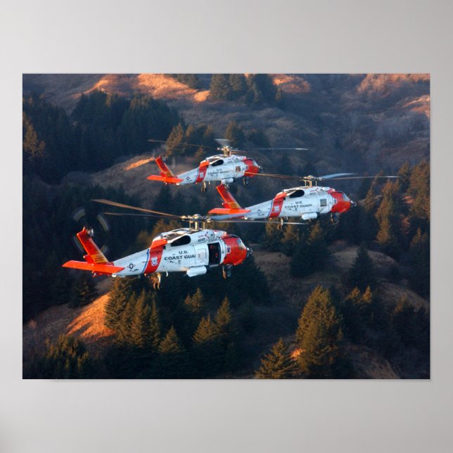 Poster Hélicoptères de la Garde côtière MH-60 Jayhawk (Devant)