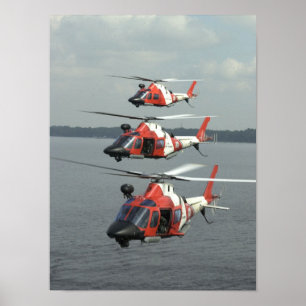 Poster Hélicoptères de Mako de la garde côtière MH-68