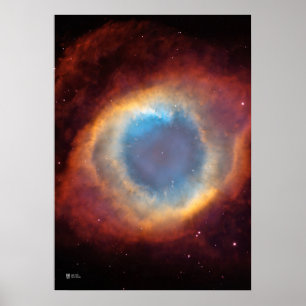 Poster Helix Nebula NGC7293 - NASA Hubble Space Telescope