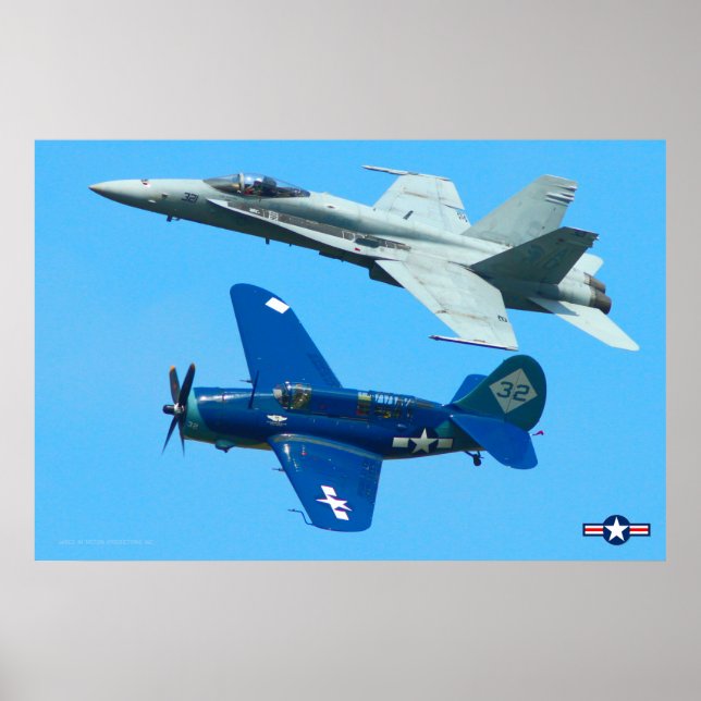 Poster HELLDIVER SB2C et HORNET F/A-18C (Devant)