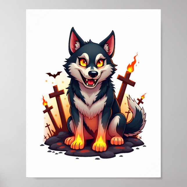 Poster Hellhound Husky Chien (Devant)