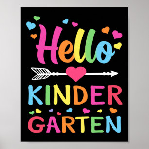 Poster Hello Kindergarten Team Kinder Back to School Teac