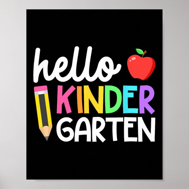Poster Hello Kindergarten Team Kinder Back to School Teac (Devant)