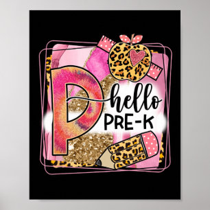 Poster Hello Pre-K Team PreK Retour à l'école Enseignante