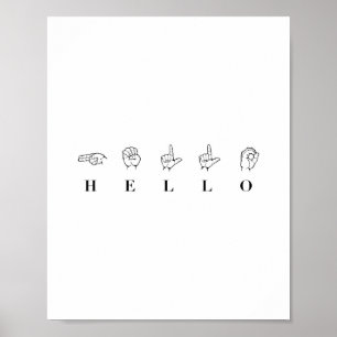 Poster Hello Sign Language
