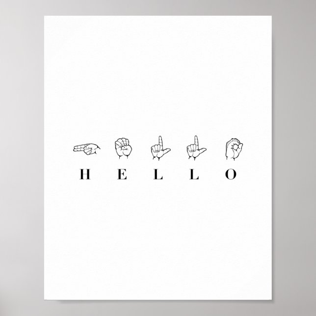 Poster Hello Sign Language (Devant)