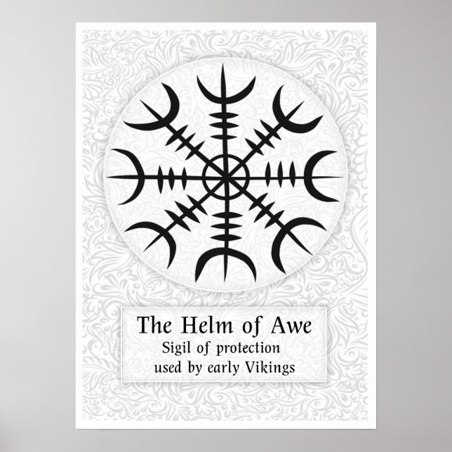 Poster Helm Of Awe Panneau magique islandais - Blanc (Devant)