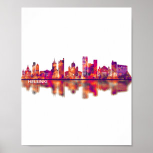 Poster Helsinki Finlande Skyline