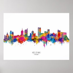 Poster Helsinki Finlande Skyline