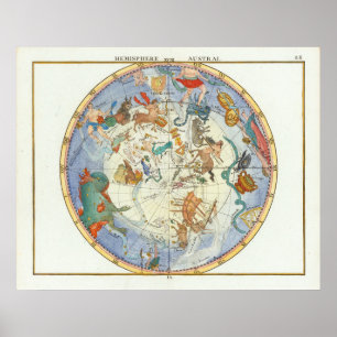 Poster Hémisphère Austral John Flamsteed