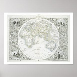 Poster hémisphères easters, from a series of World Maps p